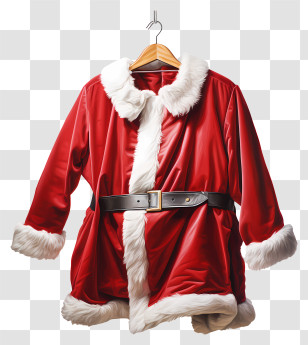 Santa Claus Outfit - Santa Claus Jacket With Fur Trim Transparent PNG