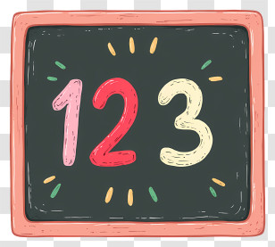 Cartoon Blackboard - Educational Chalkboard With Numbers Transparent PNG