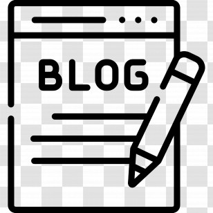 Blog Icon - Blog Icon With Pencil For Content Design Transparent PNG