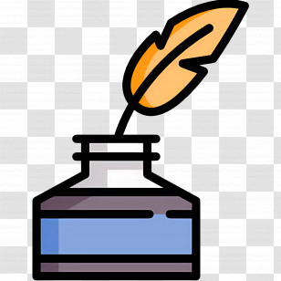 Feather Ink - Ink Bottle With Feather Pen Icon Transparent PNG