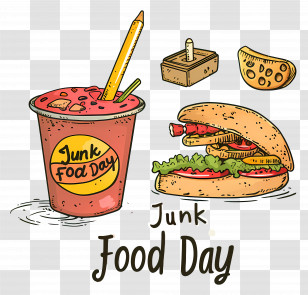 National Junk Food Day - Junk Food Day Celebration Icons Transparent PNG