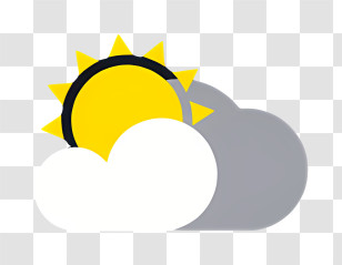 Sunny Weather - Illustration Of Sun And Clouds For Weather Transparent PNG