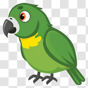 Green Parrot - Cute Green Cartoon Parrot Transparent PNG