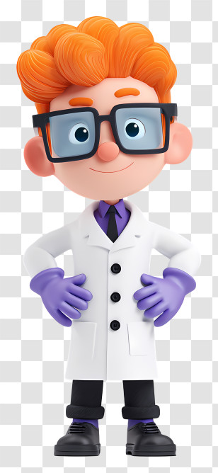 Cartoon Boy Scientist - Cute Boy Scientist Character Transparent PNG