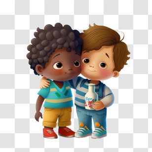 Buddies Friendship
 - Two Boys Hugging Illustration Transparent PNG