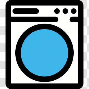 Clothes Washer - Blue Washing Machine Icon Transparent PNG