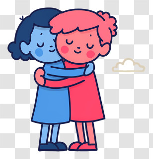 Sisters Hugging Together - Playful Kids Hugging With Joy Transparent PNG