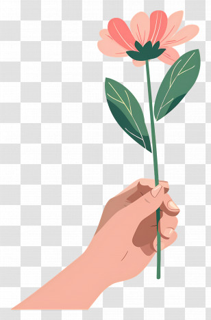 World Kindness Day - Illustration Of Hand Holding A Flower Transparent PNG