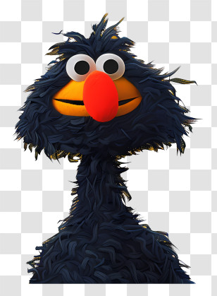 Abstract Character - Furry Cartoon Character With Red Nose Transparent PNG