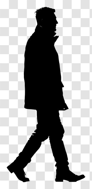 Silhouette - Walking Man Silhouette Transparent PNG