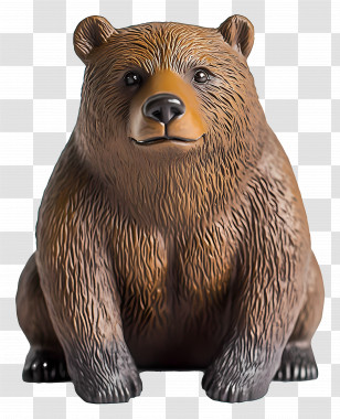 Grizzly Bear - Brown Bear Sitting Illustration Transparent PNG