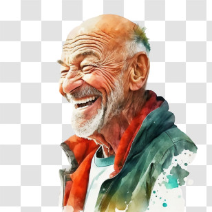 Watercolor Man
 - Smiling Elderly Man Watercolor Illustration Transparent PNG