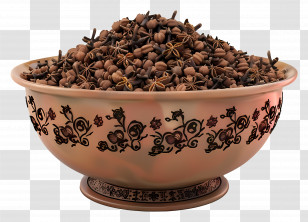 Cloves Powder - Decorative Bowl Filled With Cloves And Spices Transparent PNG