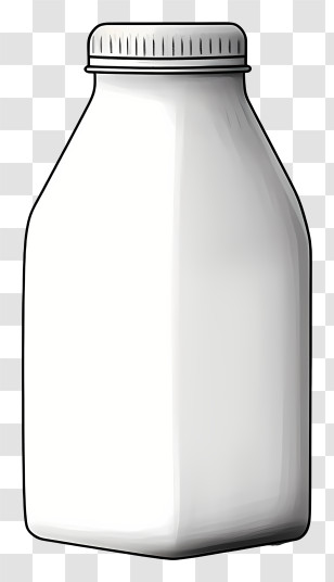 Plastic Bottle - Illustrated Milk Bottle In Minimal Style Transparent PNG