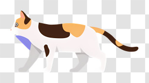 Cat - Calico Cat Walking Illustration Transparent PNG