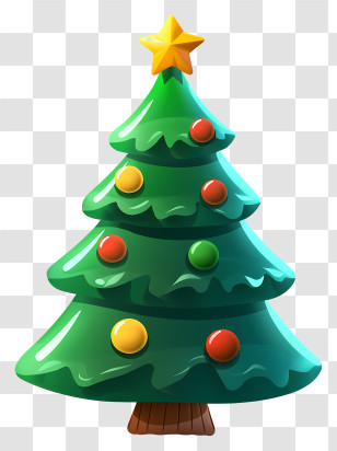 Christmas Tree - Green Christmas Tree With Ornaments Transparent PNG