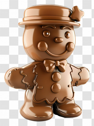 Gingerbread Man - Chocolate Figure Treat Transparent PNG