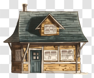 Small Wooden House - Rustic Wooden Cottage House Transparent PNG