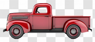 Pickup Truck Side View - Classic Vintage Red Truck Design Transparent PNG