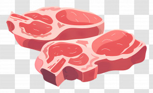 Pork Chops - Raw Meat Slices - Culinary Ingredient Illustration Transparent PNG