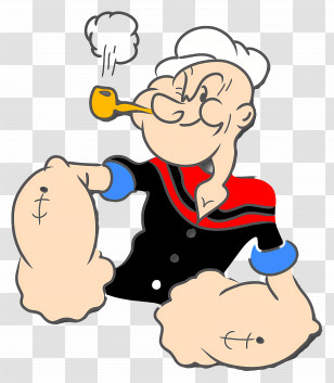 Popeye - Sailor Cartoon With Pipe Transparent PNG