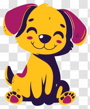 Cartoon Dog - Cheerful Cartoon Dog Drawing Transparent PNG