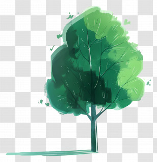 Green Tree - Cartoon Green Tree With Dense Foliage Transparent PNG