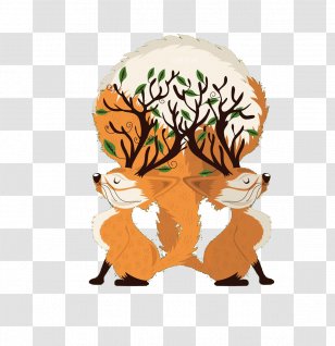 Glass Cup Fox Illustration - Small To Medium Sized Cats - Cute Transparent PNG