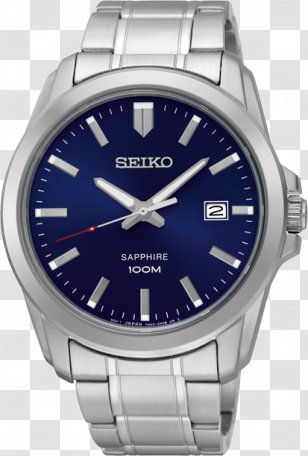 Men's Seiko Stainless Steel Watch Quartz Clock Neo Classic SGEH41 - Electric Blue - 5 Transparent PNG