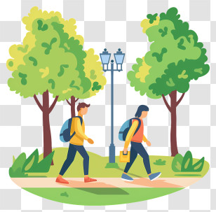 Take A Walk In The Park Day - People Walking In Park Illustration Transparent PNG