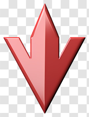 Flat Red Arrow - Red Downward Arrow Transparent PNG