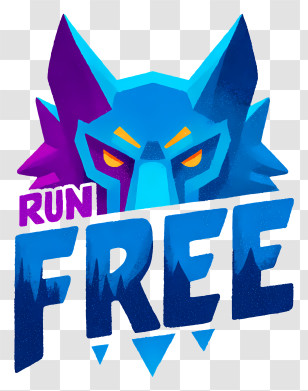Run Free - Run Free Wolf Mascot Transparent PNG