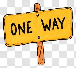 One Way Sign - One Way Traffic Sign Transparent PNG