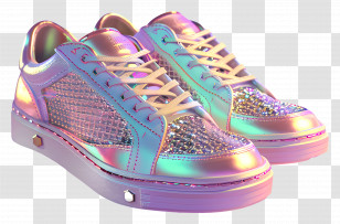 3d Portrait - Shiny Holographic Sneakers Transparent PNG