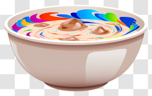 Chocolate Milk - Colorful Bowl Of Soup Transparent PNG