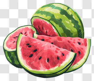 Watermelons - Fresh Watermelon Slices Illustration Transparent PNG
