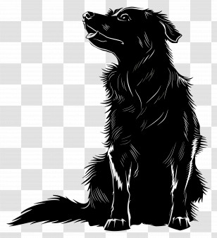 Dog Silhouette - Silhouette Of A Sitting Black Dog Transparent PNG