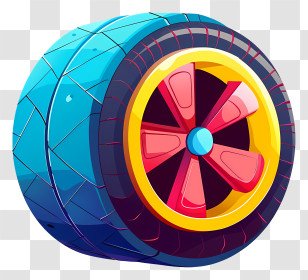 Car Tire - Colorful Tire Transparent PNG