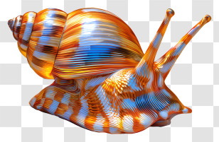 Snail - Colorful Striped Sea Snail Illustration Transparent PNG