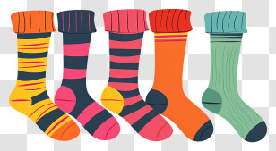 Lots Of Socks - Colorful Striped Socks In Various Designs Transparent PNG
