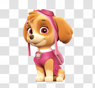 Paw Patrol - Cute Cartoon Dog Character In Pink Outfit Transparent PNG