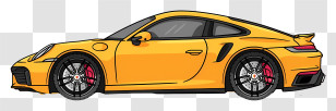 Dream Car - Sleek Yellow Sports Car Transparent PNG