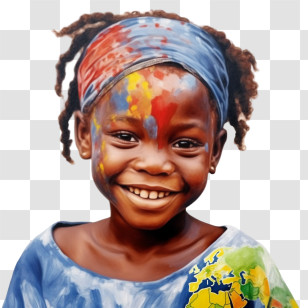 African Child
 - Smiling Child With Face Paint Transparent PNG