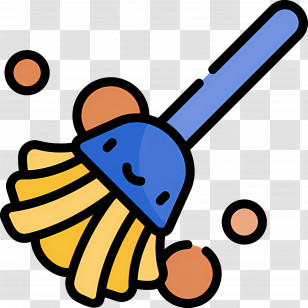 Cleaning Mop - Smiling Cartoon Mop Transparent PNG