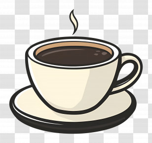 Animated Coffee - Cartoon Illustration Of A Steaming Coffee Cup Transparent PNG