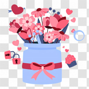 Romantic Gift - Romantic Flower Bouquet In Jar Transparent PNG