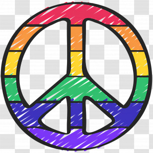 Peace Sign - Rainbow Peace Symbol Transparent PNG