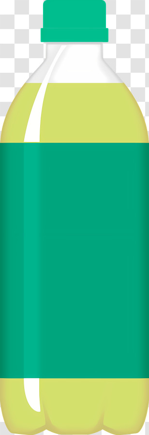 Icon - Soft Drink Bottle With Green Label And Yellow Beverage Transparent PNG