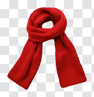 Red Scarf - Warm Red Knitted Scarf Transparent PNG