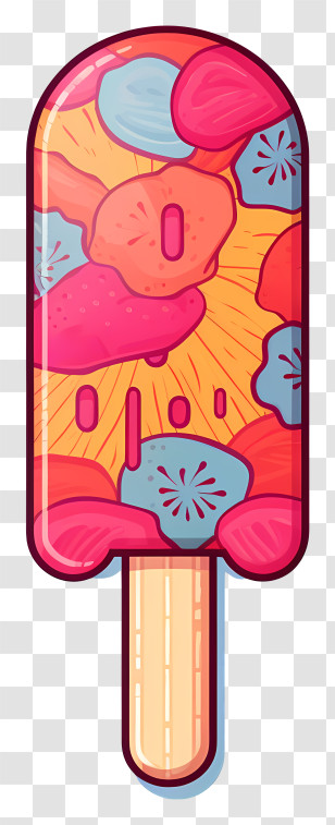 Ice Cream Cone - Colorful Fruit Popsicle Transparent PNG